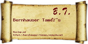 Bernhauser Tamás névjegykártya