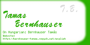 tamas bernhauser business card