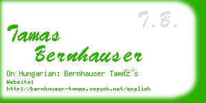 tamas bernhauser business card